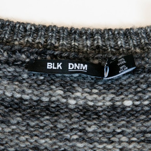 Blk Dnm Grey Mix V-Neck Sweater Medium - Picture 3 of 3